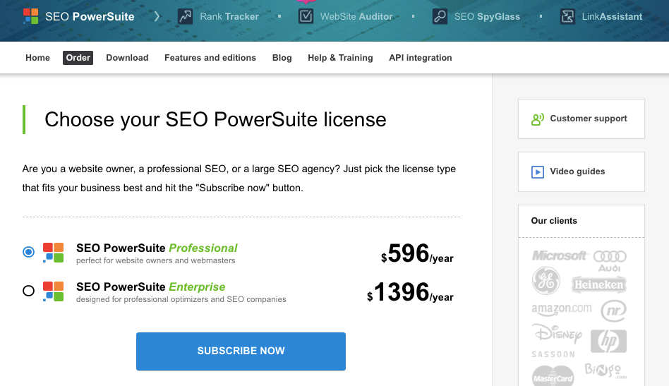 Precios de SEO Powersuite