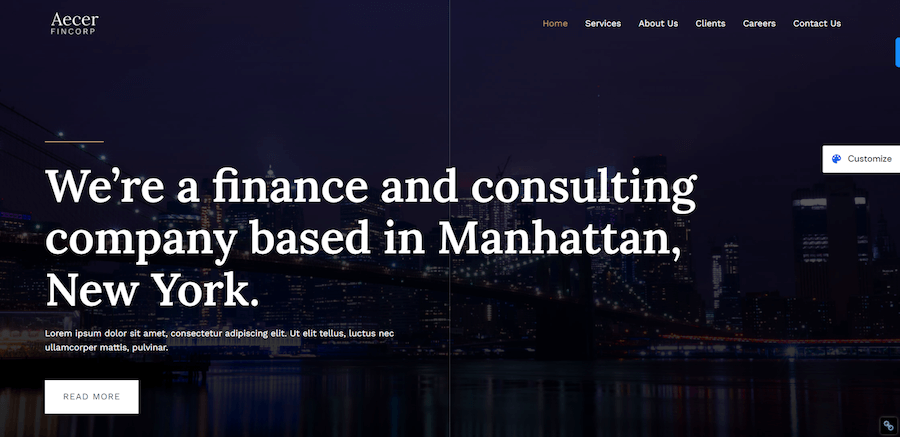 Astra Theme for Finance Site