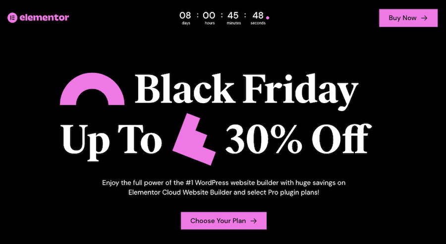 Elementor Black Friday Deal