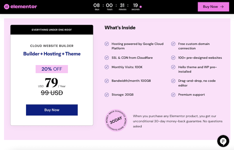 Elementor Cloud Website Black Friday Deal