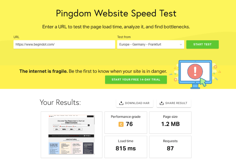 Begindot Score laden