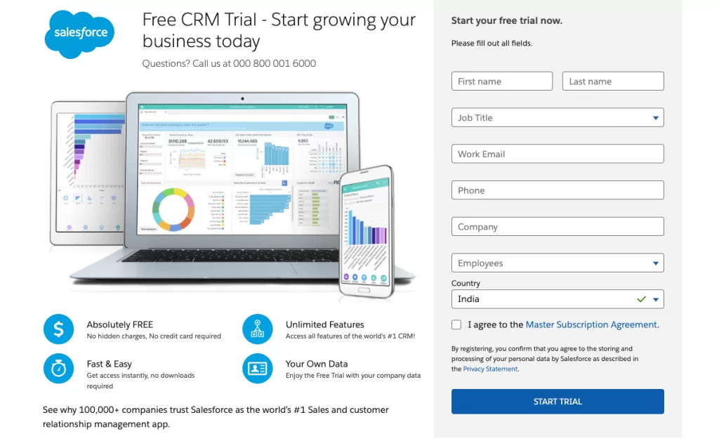 Prueba gratuita de CRM de Salesforce