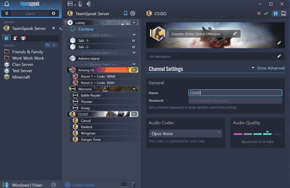 TeamSpeak voice chat app overview