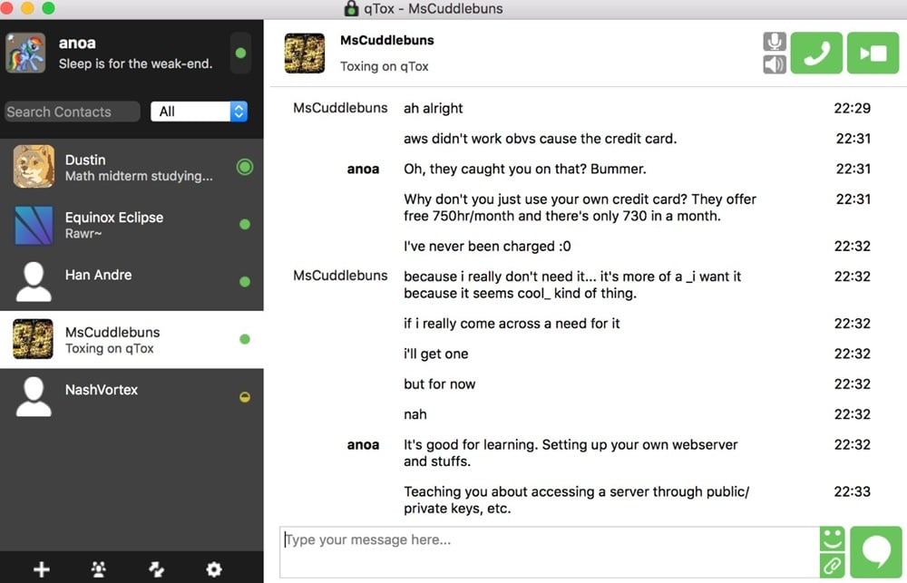 Tox chat 
